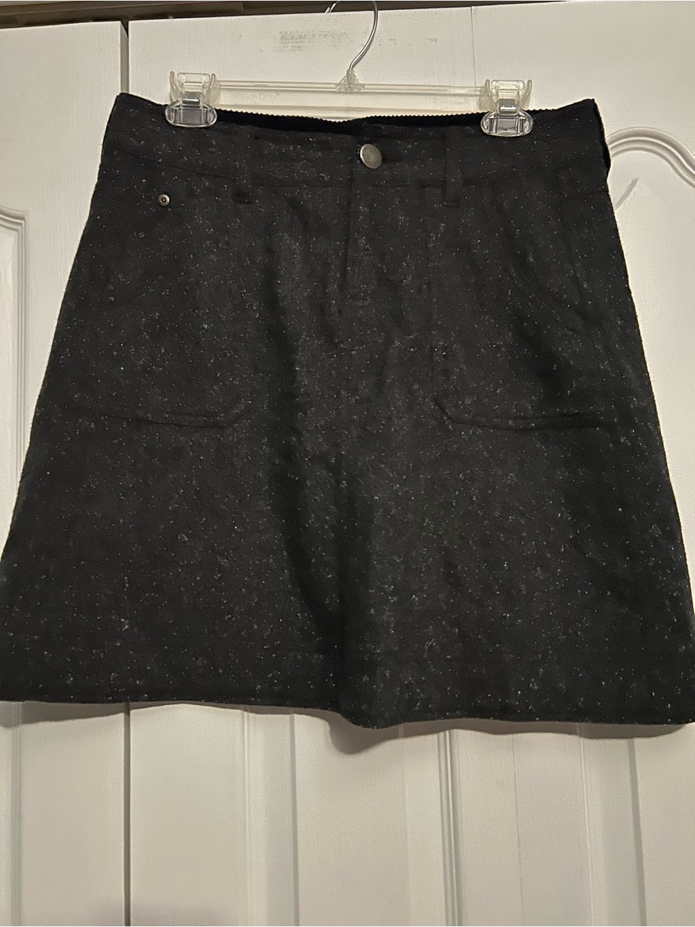 Woolrich Black Speckled Woolblend Skirt